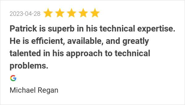 TCPCRepair's tweet image. New 5.0-star Review: &quot;Patrick is superb in his technical expertise. He is efficient, available, and greatly...