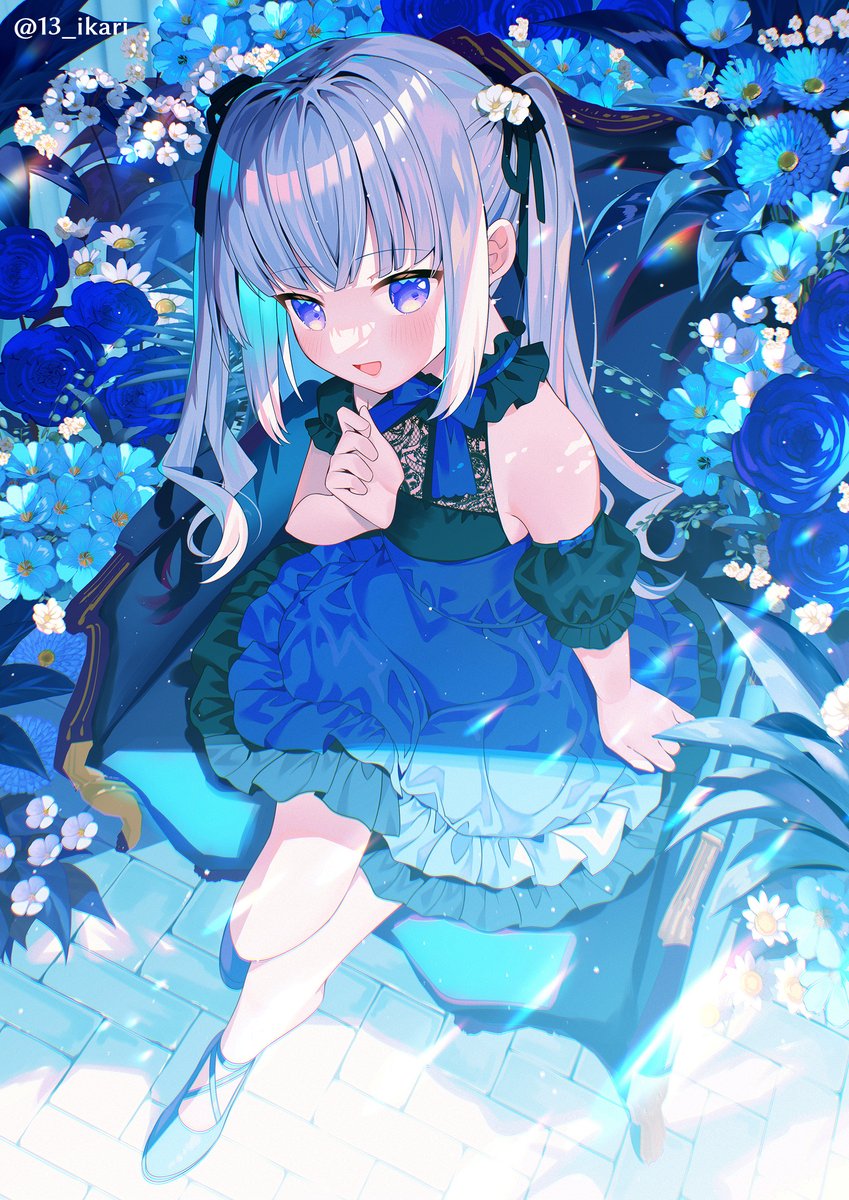 「blue #オリジナル」|いかりのイラスト