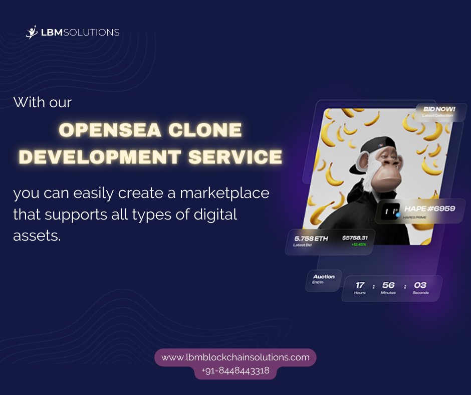 LBMsolutions_'s tweet photo. With our #opensea Clone Development service, you can easily create a marketplace that supports all types of #DigitalAssets .
๐ :- https://t.co/tK7h85FYjw
๐:- +91-8448443318
#NFTs #NFTCommunity #NFTartwork #nftdevelopmentcompany #nftnews #NFTMarketplace https://t.co/vFJZdJl7Yi