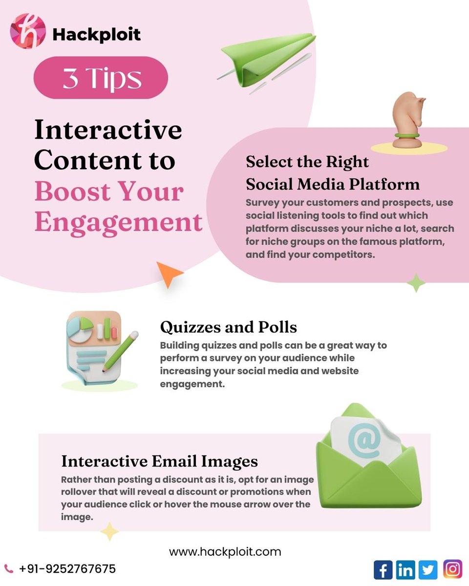 hackploitindia's tweet photo. πBoost your engagement with interactive content!π From quizzes to polls, there are so many ways to make your content more interactive and fun. Try it out today and see the results! #interactivecontent #contentmarketing #engagementboost #hackploit #digitalmarketing #SEO https://t.co/sJOWxu3oFp