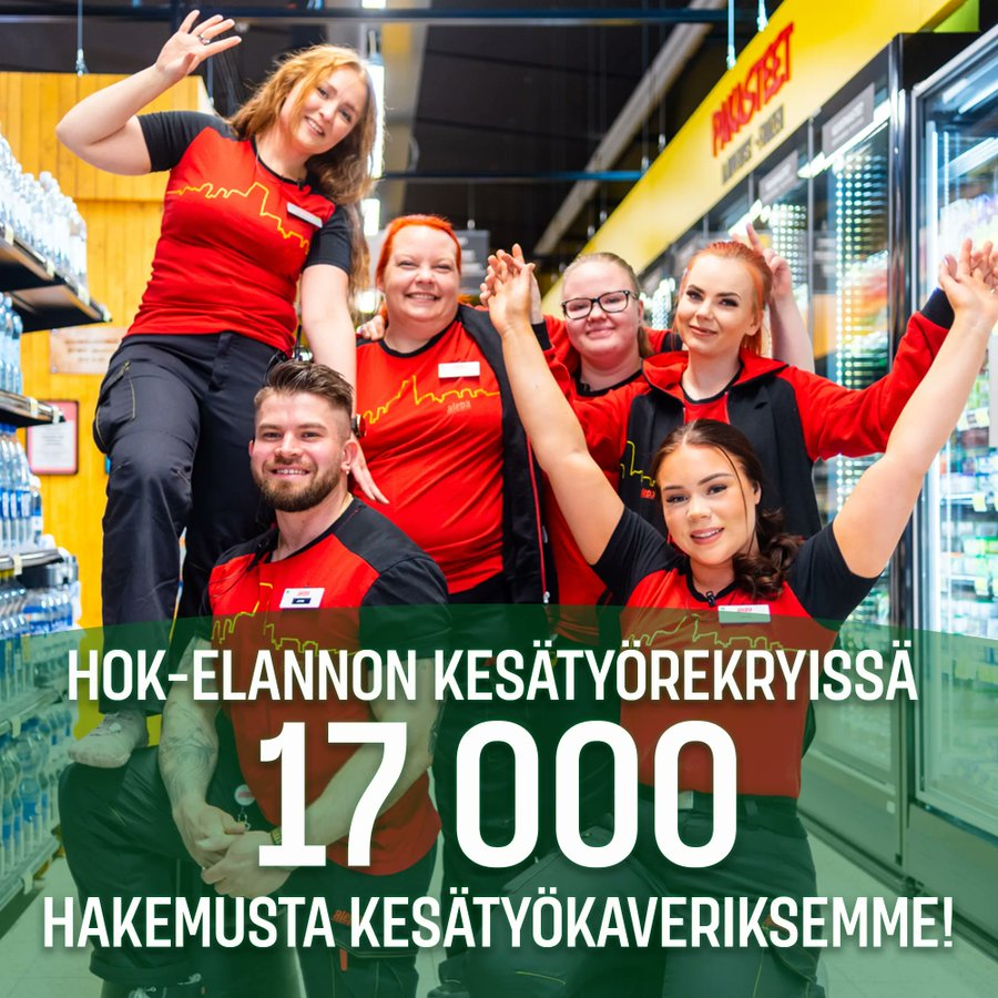 MariaHekkala's tweet photo. Mahtava kesä tulossa! Saamme kesäkuukausina joukkoomme yli 2000 uutta kollegaa.
Kesätyöhakuumme haki yli 17000 nuorta:) Iso kiitos kaikille hakijoille! Ilolla odotamme yhdessä tekemistä !
#VastuullinenKesäduuni #TutustuTyöelämäänjaTienaa @HOKElanto https://t.co/UKIDLJblYo