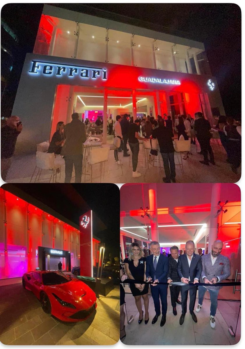 Mexikans's tweet photo. Con la presencia del Embajador de Italia en México - Luigi De Chiara se inauguró el día de ayer la nueva Ferrari Store con sede en Guadalajara, Jalisco. 
🇲🇽🇮🇹🏎️ https://t.co/jtymUpF5a0