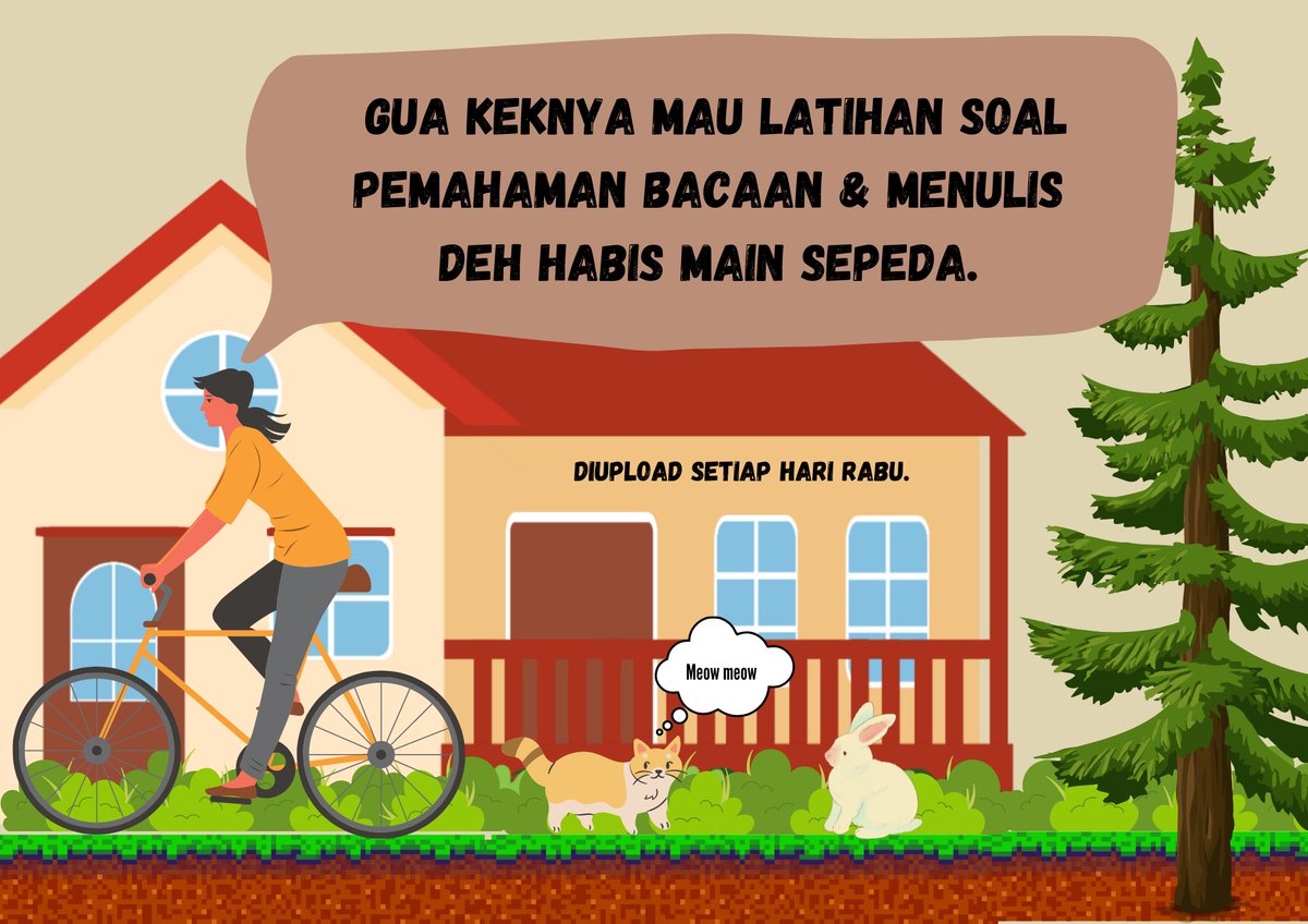 Pemahaman Bacaan dan Menulis
° Ejaan. 
° Kata, Makna, dan Konjungsi. 
° Kalimat dan Wacana. 

(Diupload setiap hari Rabu).