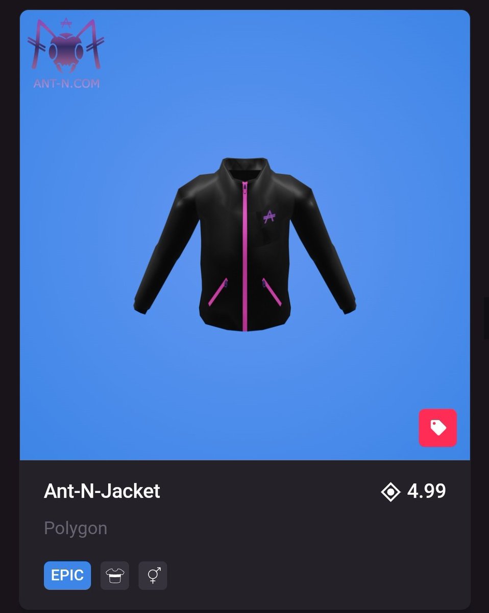 moneymakerr777's tweet photo. Ant-N-Jacket only 4.99 mana🔥 @AntN_RadioWeb3 #Decentraland #mana #dcl #wearable #wearables #metaverse #nft #nfts 
https://t.co/piHnlL11pW https://t.co/spNngO9OoA