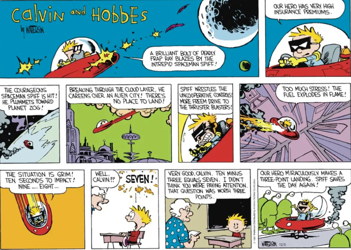 I always loved when this happened in class 😂 #CalvinandHobbes