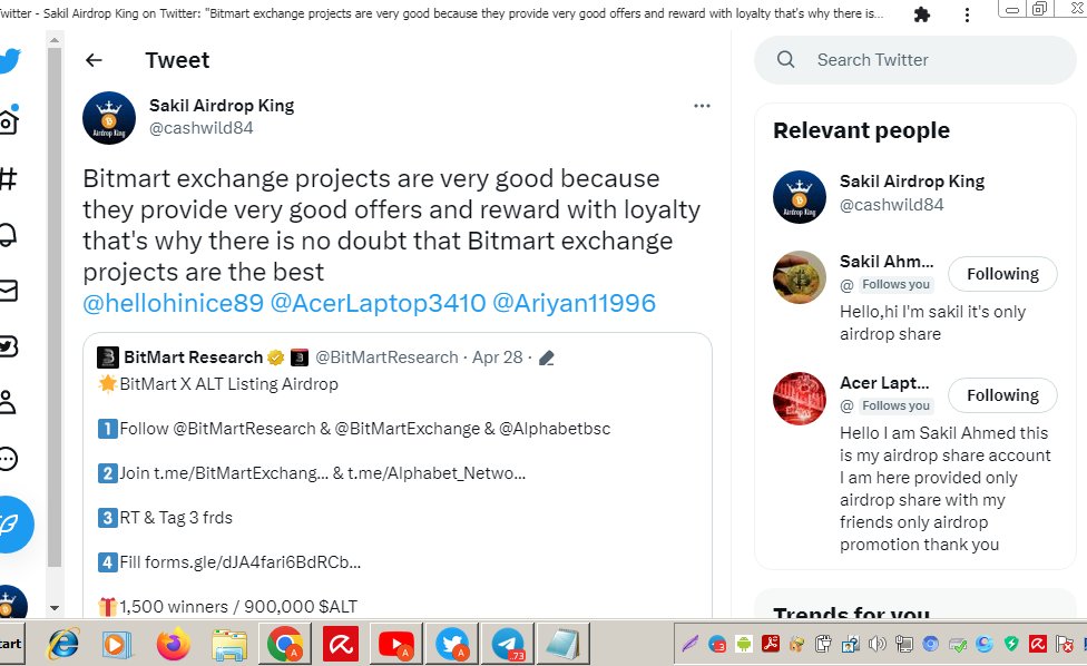 cashwild84's tweet photo. @BitMartResearch @BitMartExchange @Alphabetbsc Good project ever , I am very happy to be participating in this project. I hope this project will gain more popularity in the future. https://t.co/3bIuXWqwqO