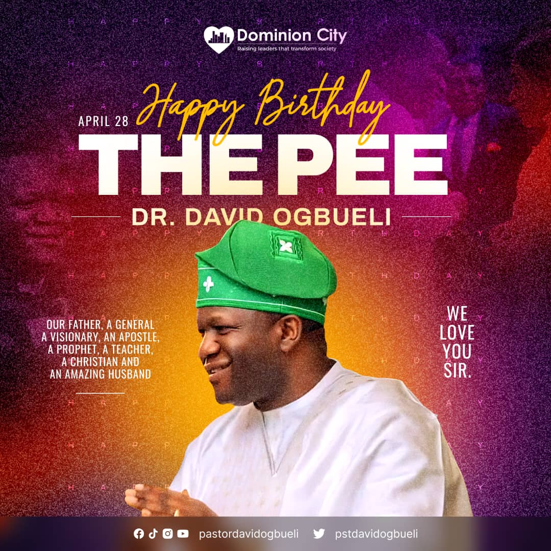 We Celebrate Our Father, God’s General, Rev. Dr. David Ogbueli

A Father
A Husband 
A Teacher
A Transformer
A Mentor
A Coach
A Pastor

Thank you sir for saying yes to the Kingdom. We love you sir.

#dominioncityglobal
#pastordavidogbueli