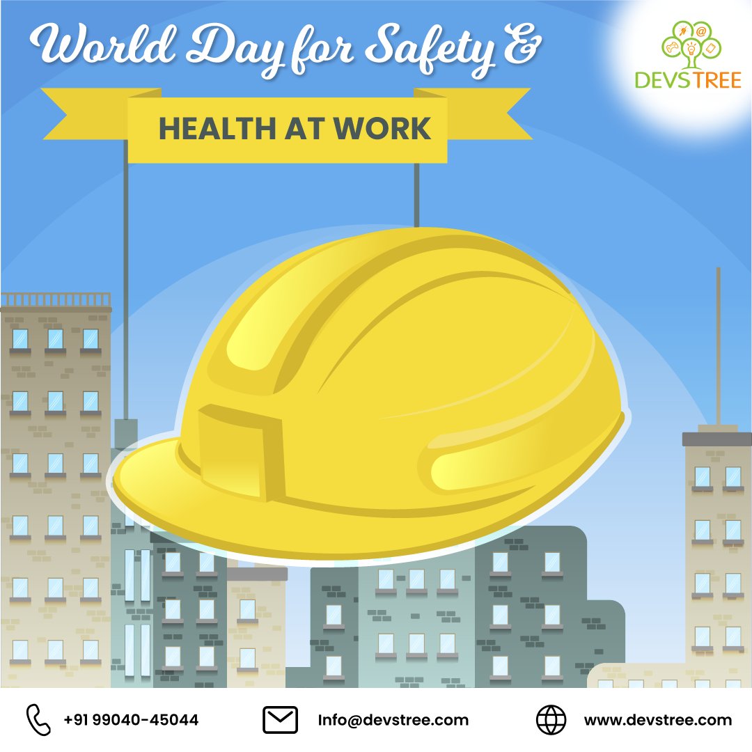 Today, let's commit to creating safer and healthier workspaces for everyone.

Happy World Day for Safety & Health at Work!

#SafeWorkplaces #HealthyWorkforce #WorkplaceSafety #WorkplaceHealth #WDSHW #SafetyFirst #HealthAndSafety #OSH #devstreeit #ahmedabad #gujarat #india