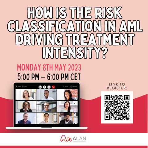 AcuteLeuk's tweet image. 10 Days to go &quot;How is the risk classification in AML driving Treatment intensity&quot;
Date: 8th May 5pm CET.
Join us tapping on the link of scan QR code: us06web.zoom.us/webinar/regist…