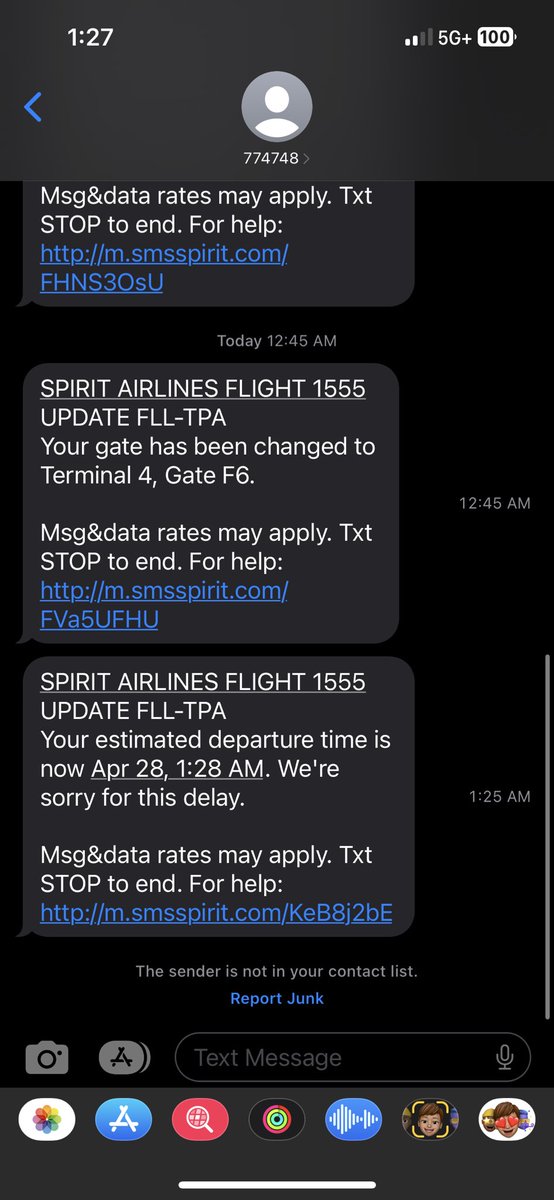 SamTXRCD's tweet photo. @SpiritAirlines original depart at 10:46pm switch several times. Notified at 1:25 flight was changed to 1:28. After spirit stole $125 from me by switching gold member baggage overweight waiver &amp; NOT posting it anywhere but charging me for it on my return flight #spiritairlines https://t.co/zpGoVLDNp9