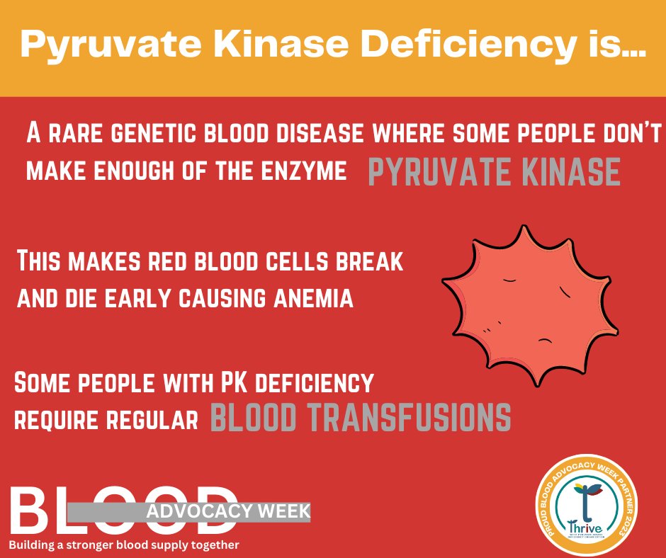 Most people living with #PKdeficiency will need at least 1 blood transfusion within their lifetime, while 10% require regular transfusions. #Donatenow!

#bloodadvocacy #whyblood #pyruvatekinasedeficiency #rareanemias #blooddisorder #blooddisease #hemolyticanemia #geneticanemia