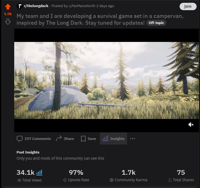 Wow, the No Man's North love on The Long Dark subreddit is unreal! Excited to drop our next updates and see you all out there! #NoMansNorth #gaming #indiedev #IndieGameDev #indiegame