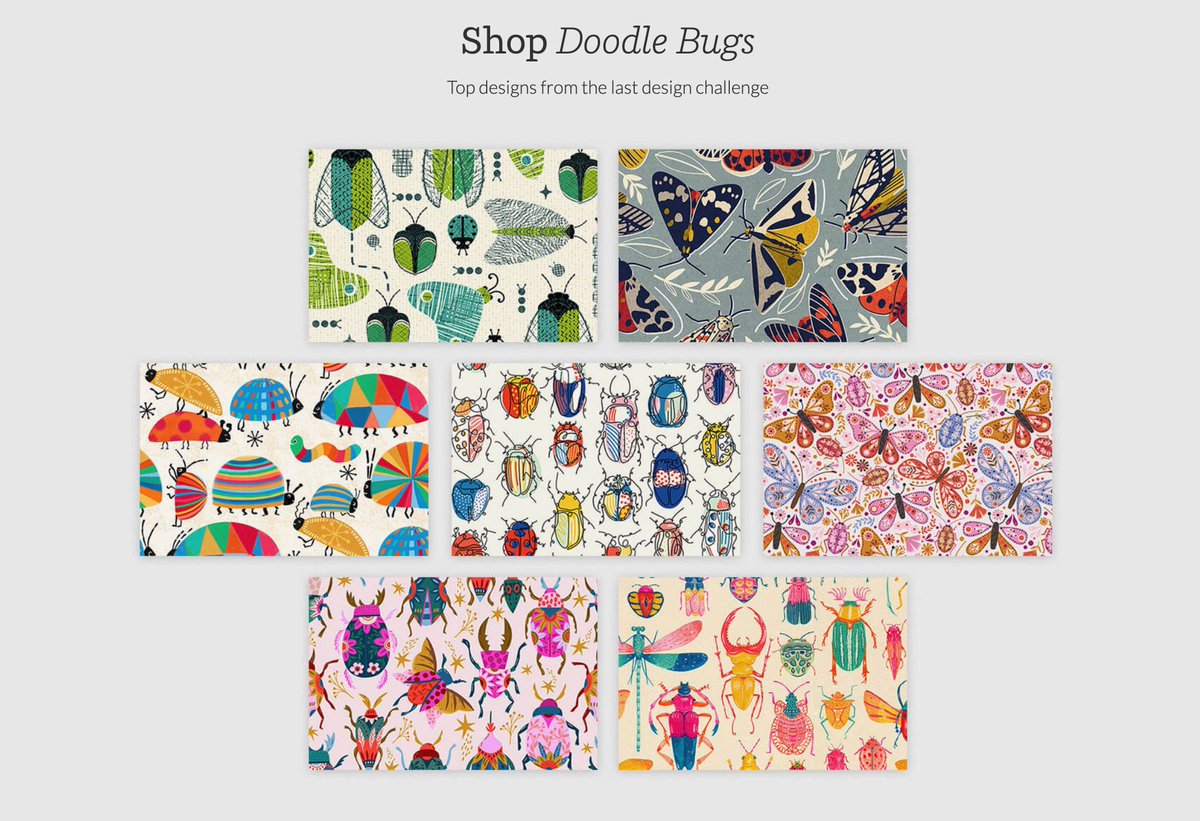 So happy to make it to top 10 on @Spoonflower doodle bug challenge! 💖💖💖
#surfacedesign #pattern #patternart