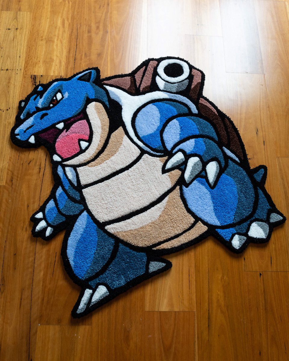 TuftOFF's tweet image. BIG BAD BOI STOISE!! Loved doing the piece and love how it came out!!🐢🐢

What we cooking up next?!?

#pokemon #rug #blastoise #customrug #Tufting