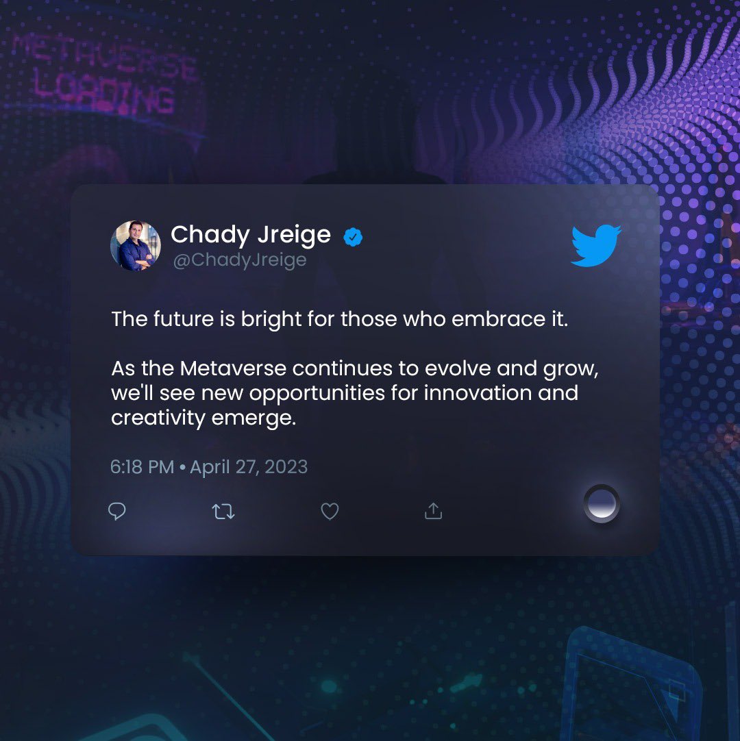 ChadyJreige's tweet photo. #Future belongs to you!๐พ๐ก
Avail new opportunities with the evolution of #metaverse on its peak ๐ฅ๐
#chadyjreige #eikonikos #metaverse #the_other_planet #sokinoki #cnft #nfts #nftcommunity #digitalasset https://t.co/ZeLw1DXE9o