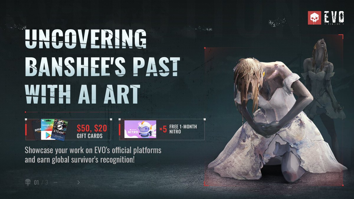 missionevoen's tweet photo. Ever wondered what Banshee looked like before she turned into a zombie?  Win up to $50 gift cards and have your artwork featured on our official social media platforms. Get creative and join the event now! #projectevo
Learn more detail：https://t.co/SATtYbA57x https://t.co/vHyz5gARZX