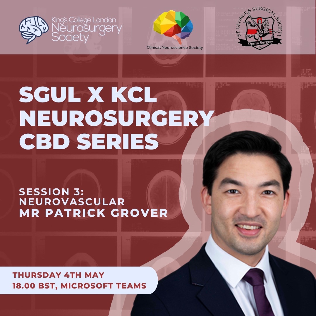 KCL Neurosurgery Society (@kclneurosurgery) on Twitter photo 📢 Join us & <a href="/StSurgical/">St George's Surgical Society</a> <a href="/sgul_neuro/">SGUL Clinical Neuroscience Society</a> on Thursday 4th May for another Neuro CBD session!
We’re delighted to welcome <a href="/PatrickGrover4/">Patrick Grover</a> with some Neurovascular themed cases 🧠🩸
🔗 teams.microsoft.com/l/meetup-join/…
#Neurosurgery #MedEd 📢 Join us & <a href="/StSurgical/">St George's Surgical Society</a> <a href="/sgul_neuro/">SGUL Clinical Neuroscience Society</a> on Thursday 4th May for another Neuro CBD session!
We’re delighted to welcome <a href="/PatrickGrover4/">Patrick Grover</a> with some Neurovascular themed cases 🧠🩸
🔗 teams.microsoft.com/l/meetup-join/…
#Neurosurgery #MedEd