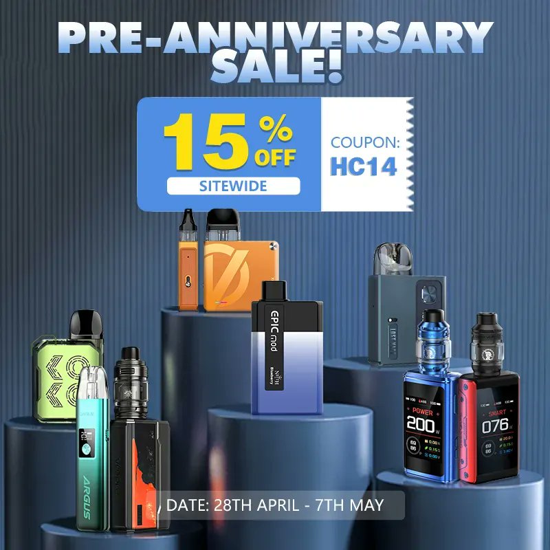 HealthCabin's tweet image. 🌈🌈
🔝🎉Healthcabin - Pre-Anniversary Sale 2023💯

🎊❗️15% OFF Sitewide: HC14
✅3 Vape Deals
✅Retail Only

Date: 28th April - 7th May, 2023📆
&amp;gt;
More Details:👇
healthcabin.net/blog/pre-anniv…
Shop:👇
healthcabin.net
&amp;gt;
#preanniversarysale #preanniversary #promotion #healthcabin