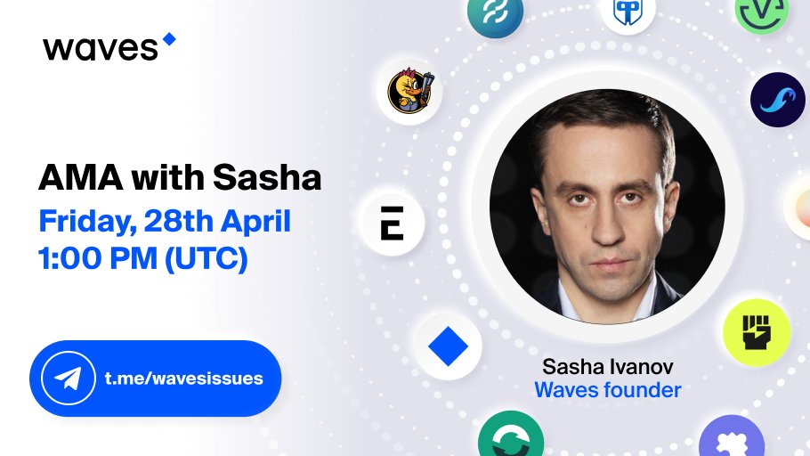wavesprotocol's tweet photo. 🚨 AMA update 🚨

The location for our weekly AMA with @sasha35625  has changed  — today we will meet at Waves Issues, our new community group on Telegram👉https://t.co/okjieCjyqf

⏰ Make sure to tune in! We will be going live in less than 3 hours! https://t.co/BFoxjUzNqr