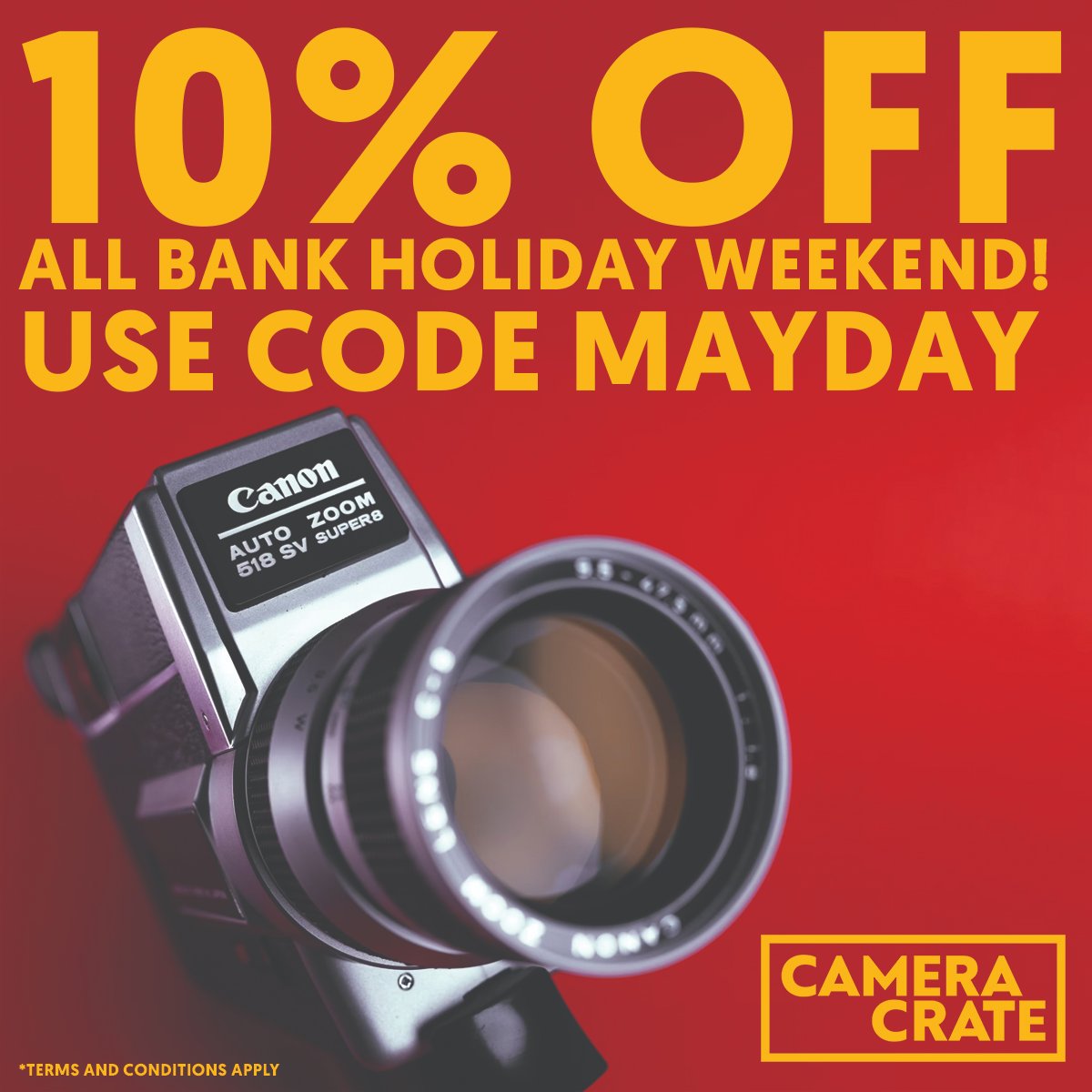 CameraCrate's tweet image. Ooooooh!! We're offering 10% off all bank holiday weekend when you purchase through our website. It's the perfect time to pick up a #Super8 or #16mm camera!
Use the code MAYDAY

cameracrate.com