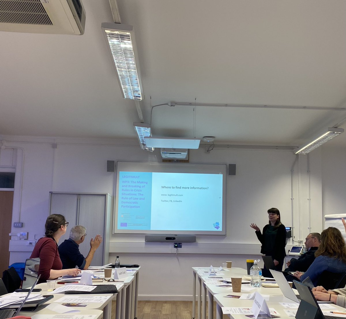 Democratic quality of decisions as an aspect of legitimate crisis management in #multilevel systems: @edinaszocsik presents first insights from the @legitimult project at @ShifTerr_Aston workshop