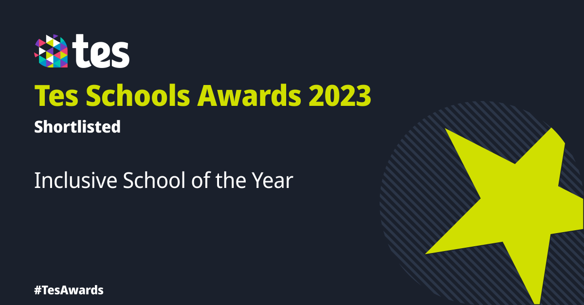 WhitefieldPS's tweet photo. We are incredibly proud to announce that Whitefield has been shortlisted as Inclusive School of the Year in the @tes awards. The Tes awards recognise schools across the country.  Well done to our whole school family. Be Here - Be You - Belong! https://t.co/ftEplOj95S