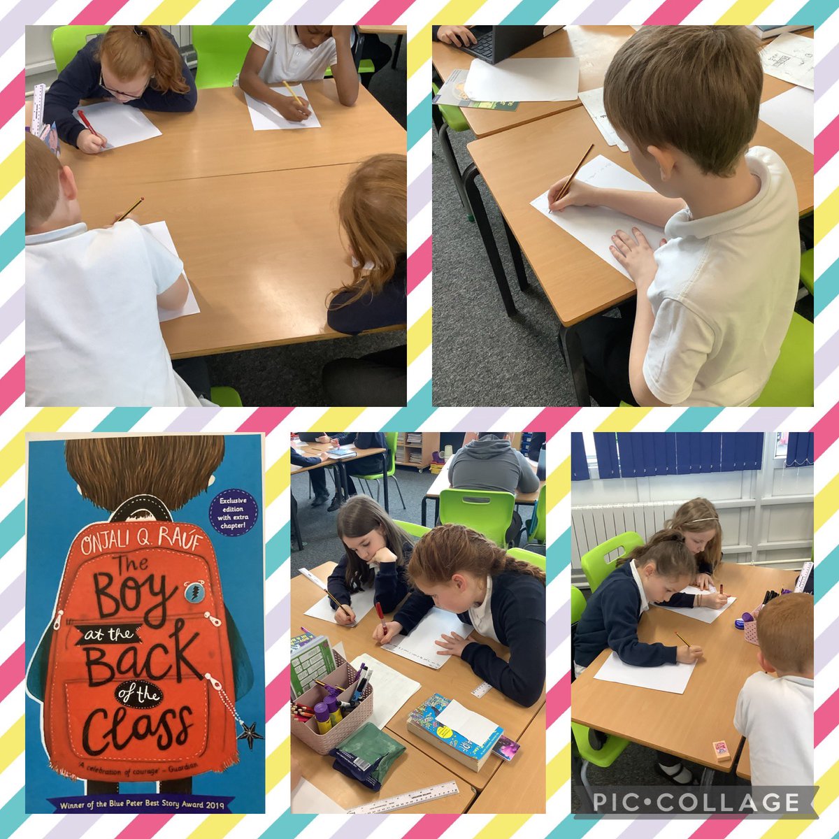 StHelensYear4's tweet photo. We have listened to chapter 2 of ‘The Boy at the Back of the Class’ and are writing a diary entry imaging we are Ahmet and how we felt on our first day in a new school 📚📚@OnjaliRauf @ReadingatSHPA @PrincipalSTH @STHAssistantHT @StHelensAcademy @SouthamMr https://t.co/RRQydJbBIM
