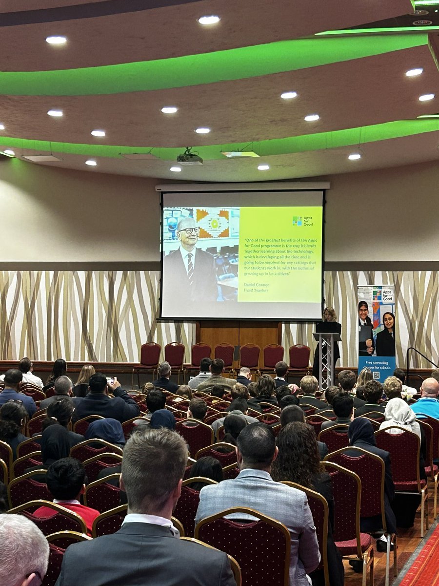 DenbighHigh's tweet photo. @dillonjess24 presents all things @AppsforGood. Discussing the importance of the course for students, giving them opportunities to develop their skills and empowering them to make a difference #CCADIS2023 @ChallneyBoys @darcyprior https://t.co/19I4ClVogq