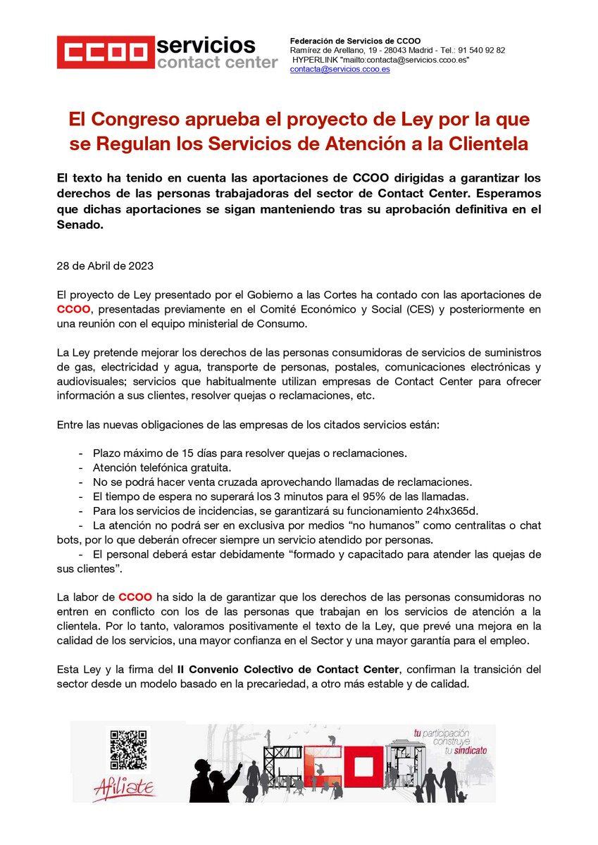 c_center_ccoo's tweet photo. 😃Desde CCOO vemos en esta futura Ley una oportunidad para que las empresas aumenten la contratación en nuestro país.

🧐Hemos estado presentes desde el inicio en el anteproyecto de Ley defendiendo los derechos de las personas trabajadoras y consumidoras.
#24AñosGenerandoDerechos https://t.co/oQgcp2MW0z