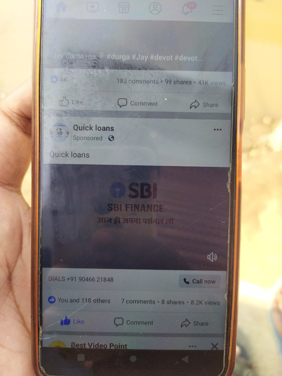 BhookkadB's tweet photo. Culprit running fake SBI loan add on Facebook will anybody take action? @DGPMaharashtra @mieknathshinde @MumbaiPolice @CMOMaharashtra @MahaCyber1 @AmitShah @AmitShahOffice https://t.co/vfeJX2kwos