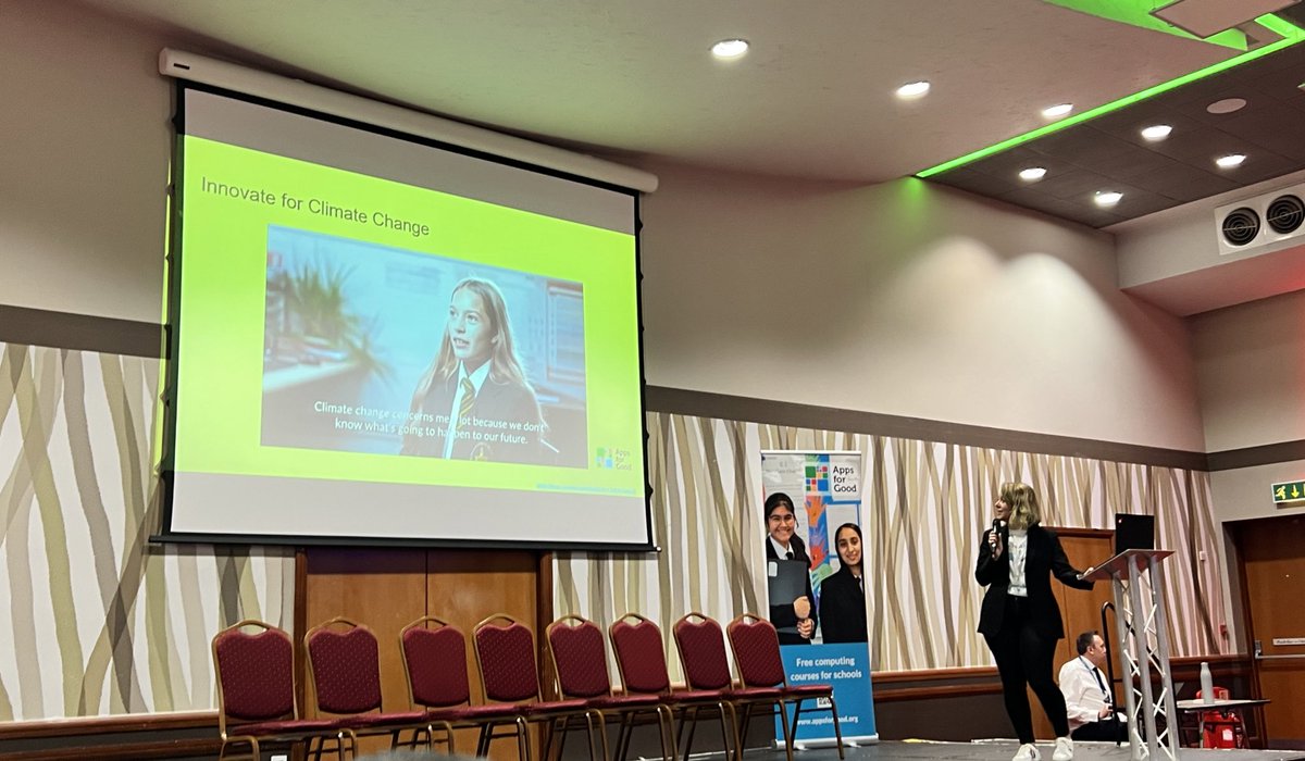SustainableLEO's tweet photo. Listening to the inspiring work @AppsforGood are doing in schools across the country. We’re looking forward to getting our Year 6 pupils from @LEOacademies involved with the App Development Standard course in 23/24. Thank you to @ChilternLT for sharing your work at #CCADIS today. https://t.co/GrjmoMl1SO