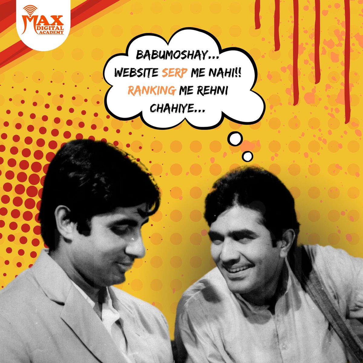 MaxDigitalAcad1's tweet photo. Do you all agree to Babumoshay ?🤔🤔😯😂
Website SERP me nahi rankings me rehni chahiye😂😂
Follow @maxdigitalacademy for more such content.
#memepost #memes #maxdigitalacademy #growwithmda #funnymeme #digitalmarketinginstitute https://t.co/beRBGAOit9