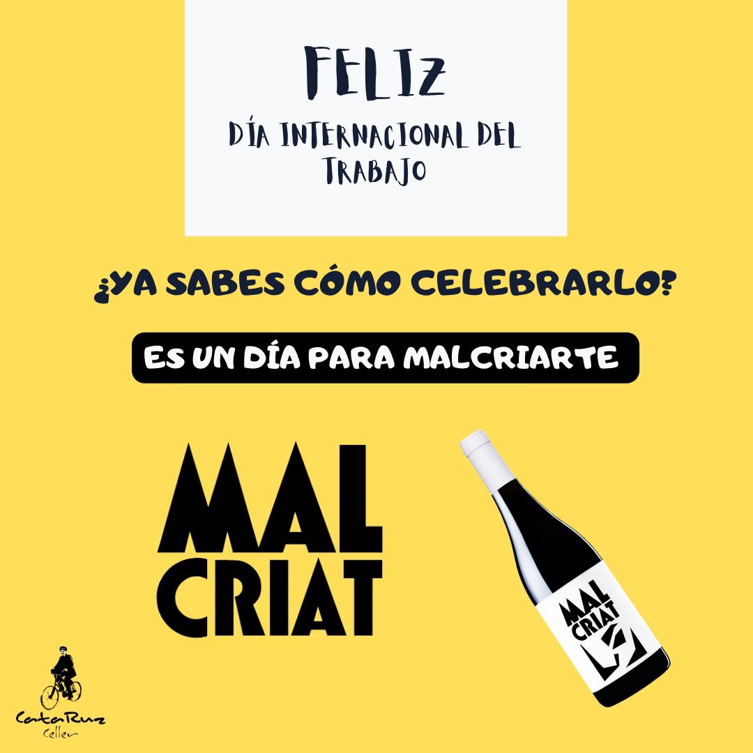 Nuestro Malcriat representa alegría, la vida sin preocupaciones… ¿Qué más necesitas para celebrar el día del trabajador? 💼
¡No dudes más! 
Recuerda que puedes adquirirlos en cualquier punto de venta o en nuestra tienda online 👉🏼cellercataruz.com
