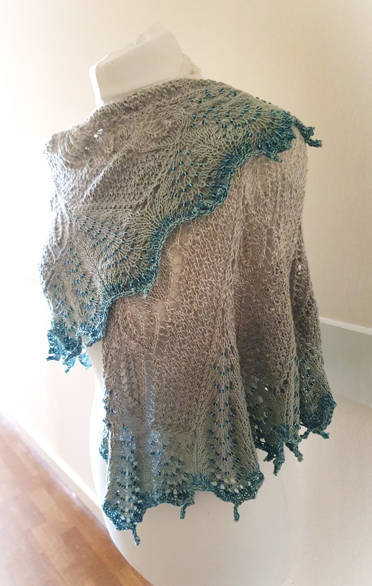 BethSquirrell's tweet photo. Hand knitted beaded lace shawl from the pattern Wild Swan by Anne-Lise Maigaard and Nim Teasdale https://t.co/Rh1I003wjT