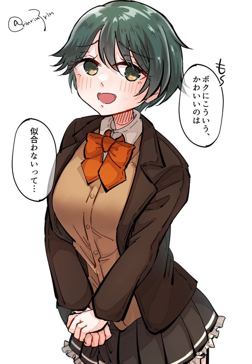 艦これらくがき。妹制服の最上ちゃん