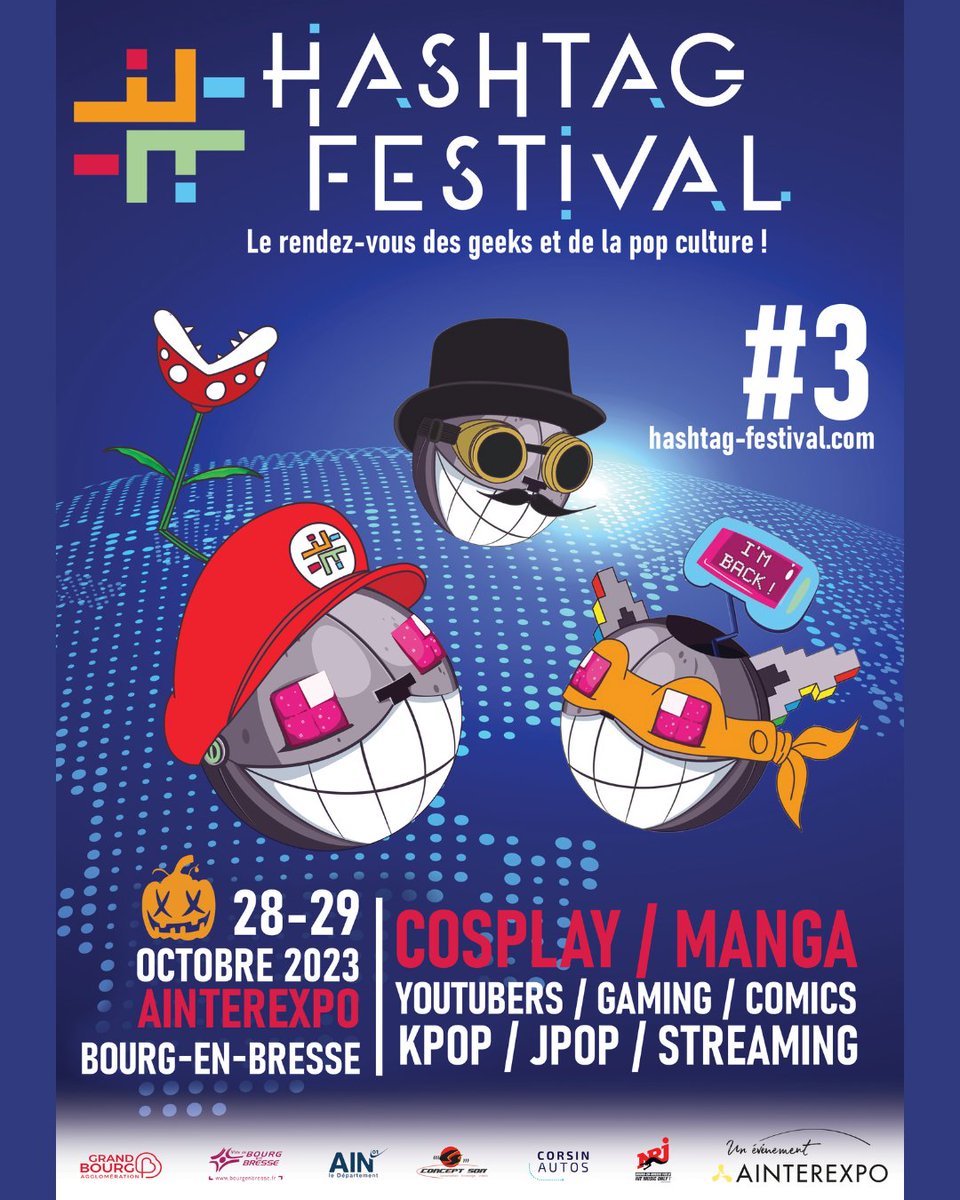 📆 Le Hashtag Festival revient pour sa 3ᵉ édition dans très exactement 6 mois, les 28 et 29 octobre 2023 à Ainterexpo Bourg-en-Bresse !🔥

🎟️ Les préventes sont déjà ouvertes ! Entrée 1 jour, entrée 2 jours, PASS VIP 2 jours➡️bit.ly/3YUTsUR

#hashtagfestival #ainterexpo