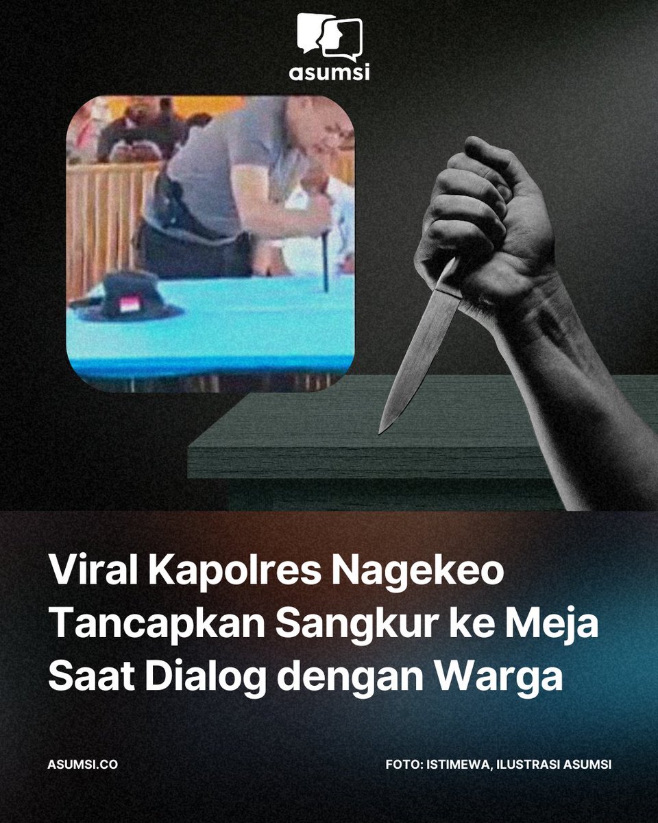 Viral di media sosial sebuah video yang memperlihatkan Kapolres Nagekeo, AKBP Yudha Pranata, emosi ketika berdialog dengan warga. Ia bahkan mengeluarkan sangkur dan menancapkannya di atas meja.