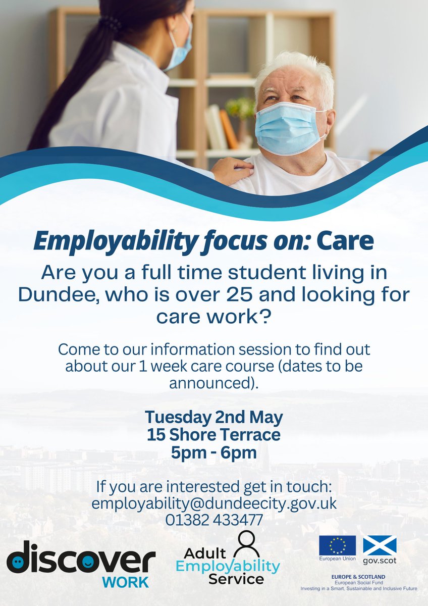 We will be running a 1 week care course with employability focussed training (dates to be announced). We are hosting an information session on the 2nd of May 2023 from 5pm - 6pm here at The Shore which gives you a chance to see if the course is for you or not!