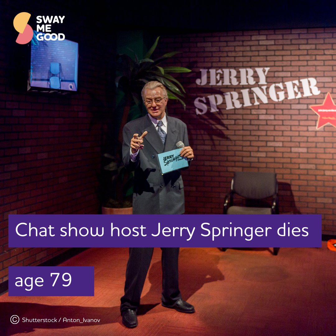 SwayMeGood's tweet photo. Chat Show host Jerry Springer dies age 79.

Read more at https://t.co/INxkK8yahv

#swaymegood #SMGnews #breakingnews #dailynews #jerryspringer https://t.co/4DBajz6crP