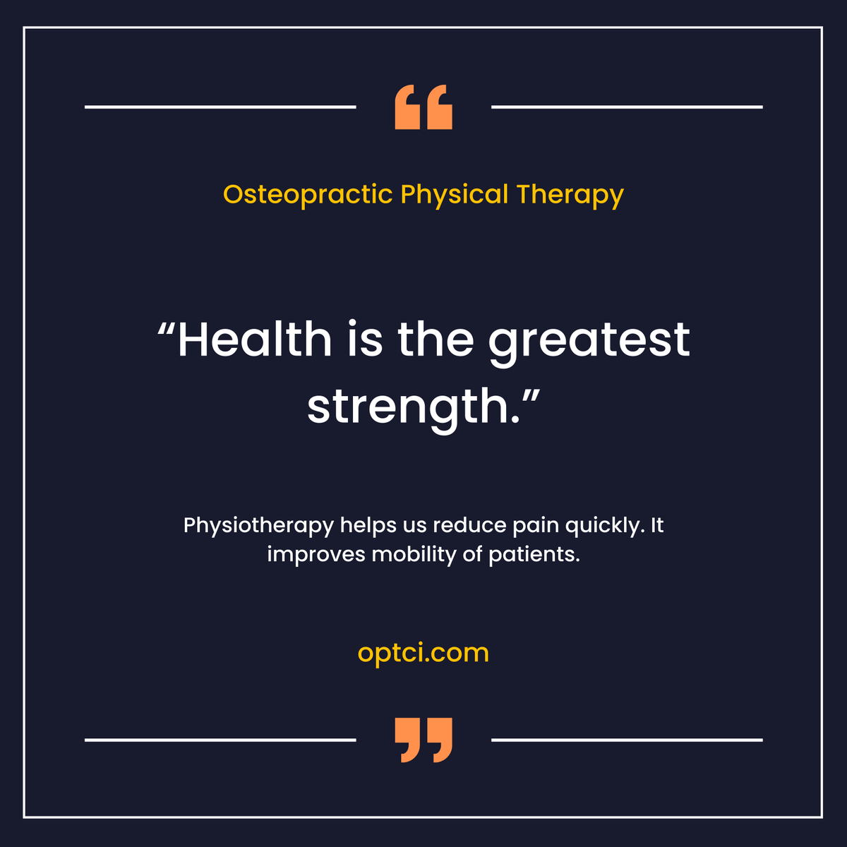 optciofficial's tweet image. Through our Osteopathic Physical Therapy (OPTCI) services, we have been improving the lives of our patients for a long time. Our osteopathic physical therapy services help people reduce pain, improve patient mobility, and more…

#physicalhealth #physicaldistancing #colortherapy