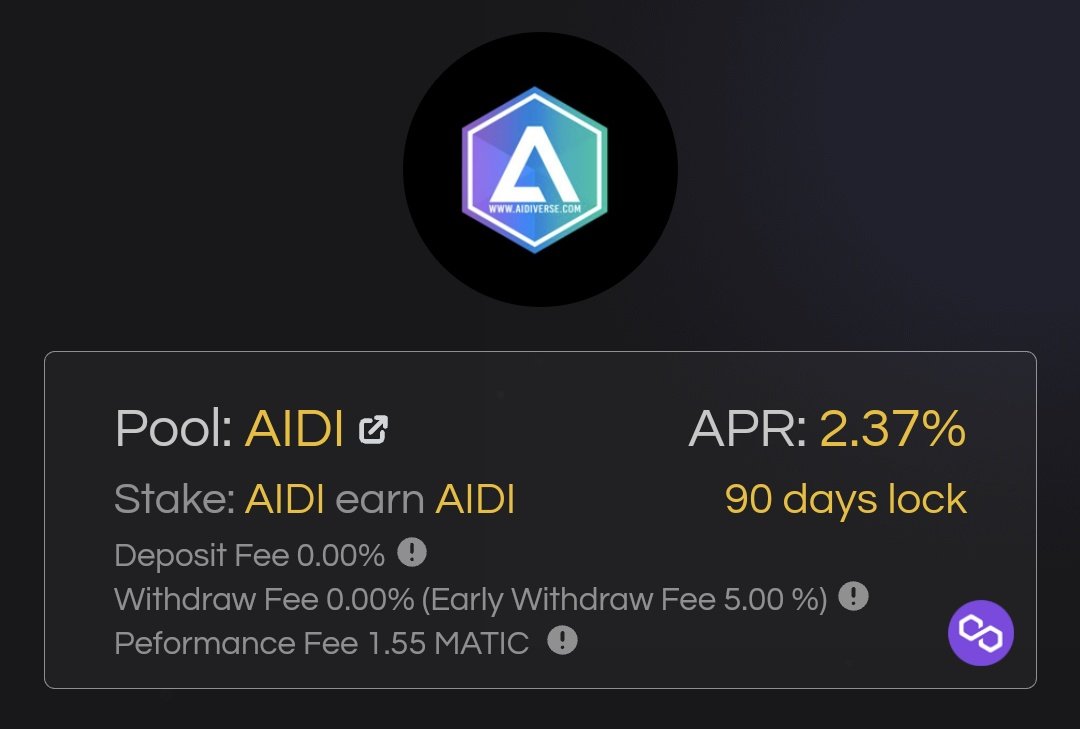 Brewlabs (@teambrewlabs) on Twitter photo 📢 Now Live on the #Brewlabs Platform!! 📢
Welcome <a href="/AidiToken/">Aidi Finance</a>! 🎉
Happy Staking!
💰 Stake $aidi, Earn $aidi
🪞 #matic Reflections
🔒 90 Day Lock
🌐 Bridge.brewlabs.info/staking
*Apr will fluctuate 📢 Now Live on the #Brewlabs Platform!! 📢
Welcome <a href="/AidiToken/">Aidi Finance</a>! 🎉
Happy Staking!
💰 Stake $aidi, Earn $aidi
🪞 #matic Reflections
🔒 90 Day Lock
🌐 Bridge.brewlabs.info/staking
*Apr will fluctuate