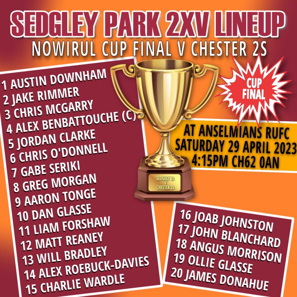 Sedgley Park Tigers (@sedgleytigers) on Twitter photo πThe <a href="/Sedgleytigers2s/">Sedgley Park 2nd XV</a> are in a final tomorrow!
π <a href="/RUFCChester/">Chester Rugby</a> 2s
π at <a href="/Anselmians/">Anselmians RUFC</a> CH62 0AN Just off Junction 5 M53
π KO 4:15pm
Go along and support the lads. π πThe <a href="/Sedgleytigers2s/">Sedgley Park 2nd XV</a> are in a final tomorrow!
π <a href="/RUFCChester/">Chester Rugby</a> 2s
π at <a href="/Anselmians/">Anselmians RUFC</a> CH62 0AN Just off Junction 5 M53
π KO 4:15pm
Go along and support the lads. π
