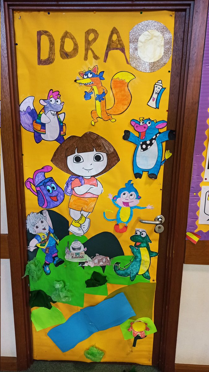 mr_sisdeli's tweet photo. Pupils have done a great job decorating the door in our Spanish classroom: Dora la exploradora 🥰. 
Kinlochbervie High School https://t.co/LdFS9ofDFw