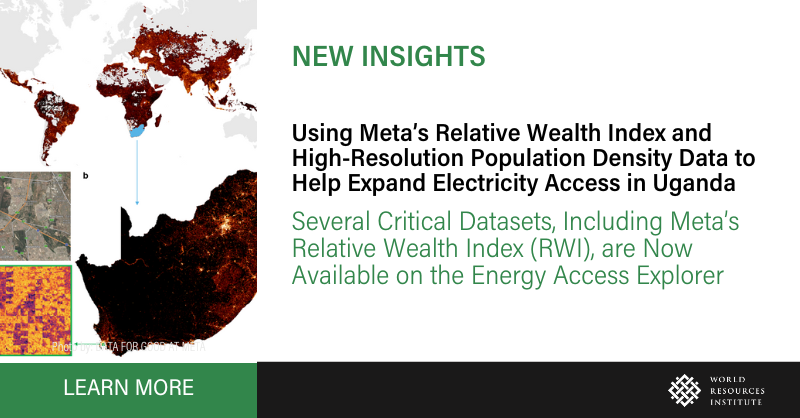 WRIafrica's tweet photo. ➡️ New datasets added to @WorldResources #Energyaccessexplorer (EAE) platform - including @Meta ’s Relative Wealth Index. This supports @WRIEnergy's focus on using open-source #geospatial #data to support energy access & transitions in Africa. More: https://t.co/bnH3Pr9Eah https://t.co/4qQ3ZqvzE9