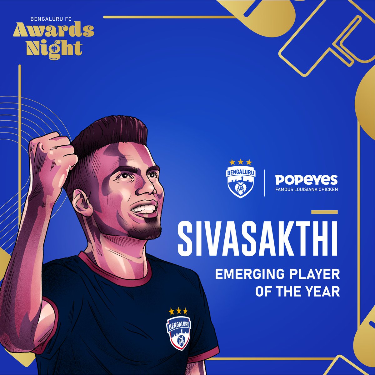 bengalurufc's tweet photo. A superβ in the making! π₯
Sivasakthi is the @popeyes_india Bengaluru FC Emerging Player of Year for 2022-23. β‘
#WeAreBFC #NothingLikeIt #YouthDevelopment #BFCAwards https://t.co/bfhjic3sti