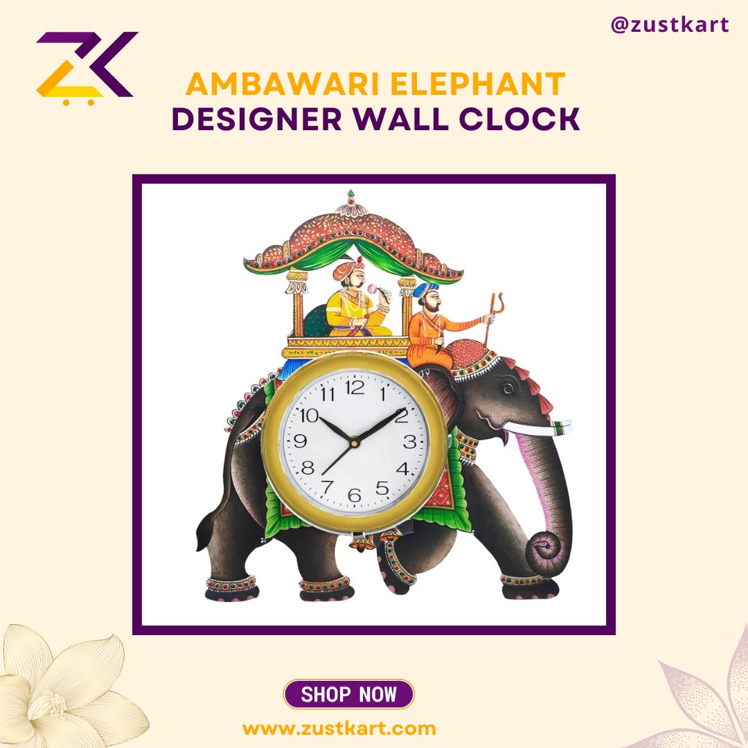 zustkart's tweet photo. Add some charm to your office or home with our Ambawari Elephant Designer Wall Clock.

To Order this wall clock visit : https://t.co/6msWFPOR0k
or DM us.

#zustkart #zustkartjaipur #zustkartjaipur #zustkartgifting #gifting #egifting #ecommerce #onlinegifting #gifitingshifting https://t.co/ekPB3q5YlH