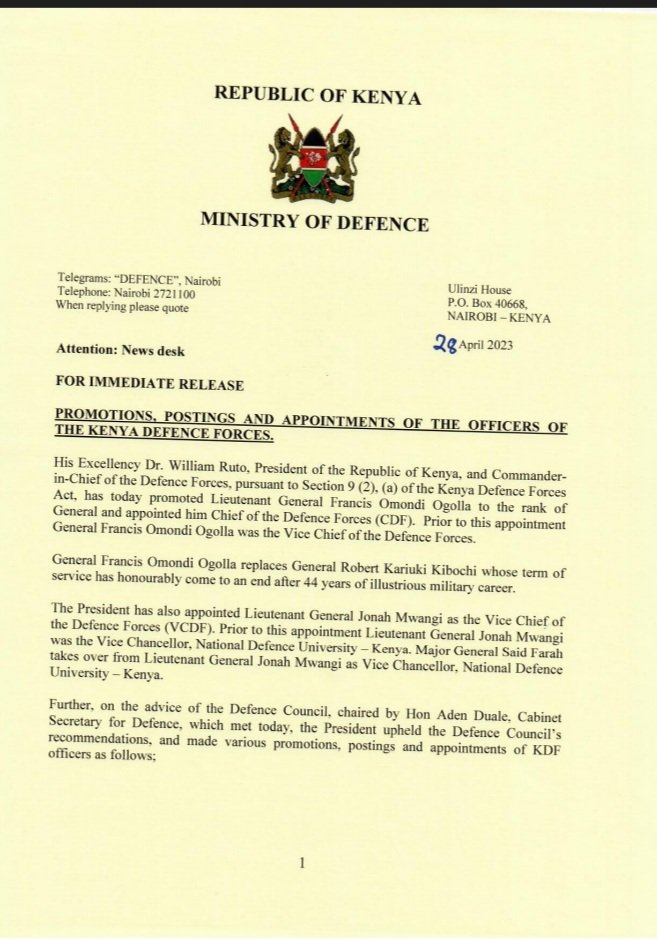 Kenya Defence Forces tweet media