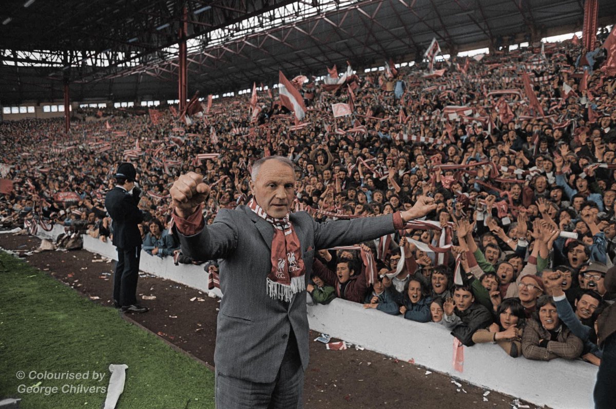 Amid all the excitement of the @sportsbookaward announcement we mustn’t forget our ‘bread & butter’ - 50 years ago today Bill Shankly’s 2nd great #LFC side came to fruition…crowned League Champions again after a 0-0 draw at home to Leicester. What a pic 📸 🎨😍#SBA23 #OnThisDay