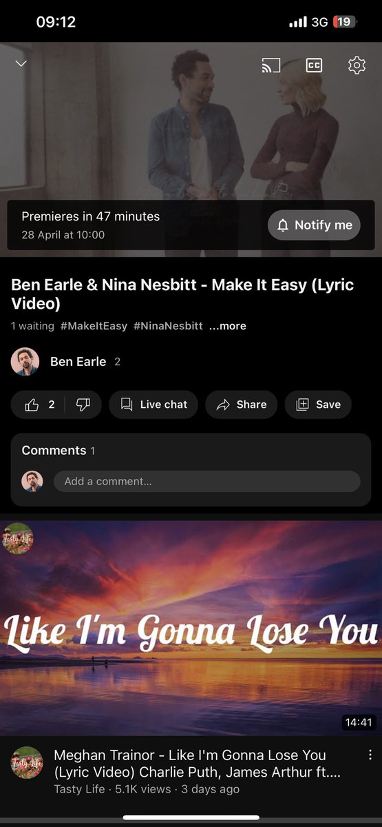 Lyric video premiere at 10am! 

youtu.be/rTmuuom1J2c