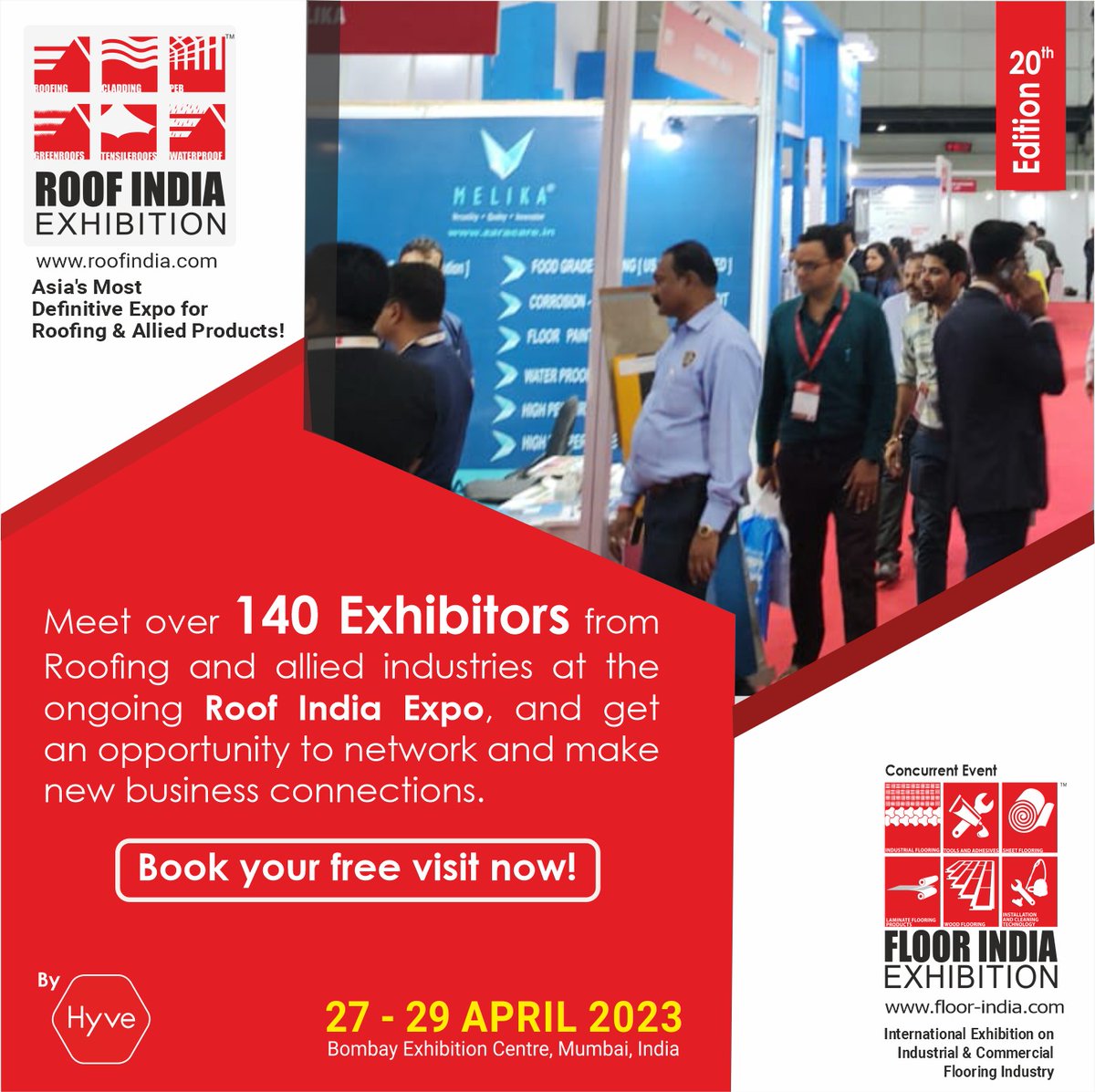Meet over 140 Exhibitors from Roofing and allied industries at ongoing Roof India Expo, and get an opportunity to network.

Book Your Free Visit Now! - lnkd.in/e4cr4Qc     
.             
.                   
.      
.      
.
#roofindiaexpo2023